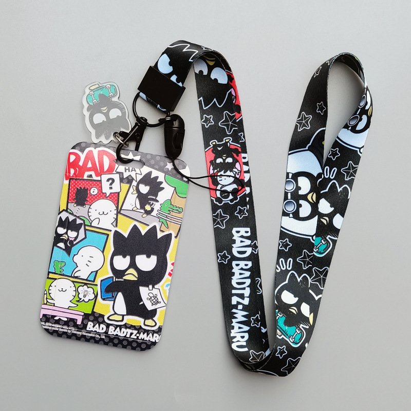 Accessories Cute Cartoon BADBADTZ-MARU Card Case Student ID Name Badge Card Holder Neck Lanyards Portable Student Bus Card Cover