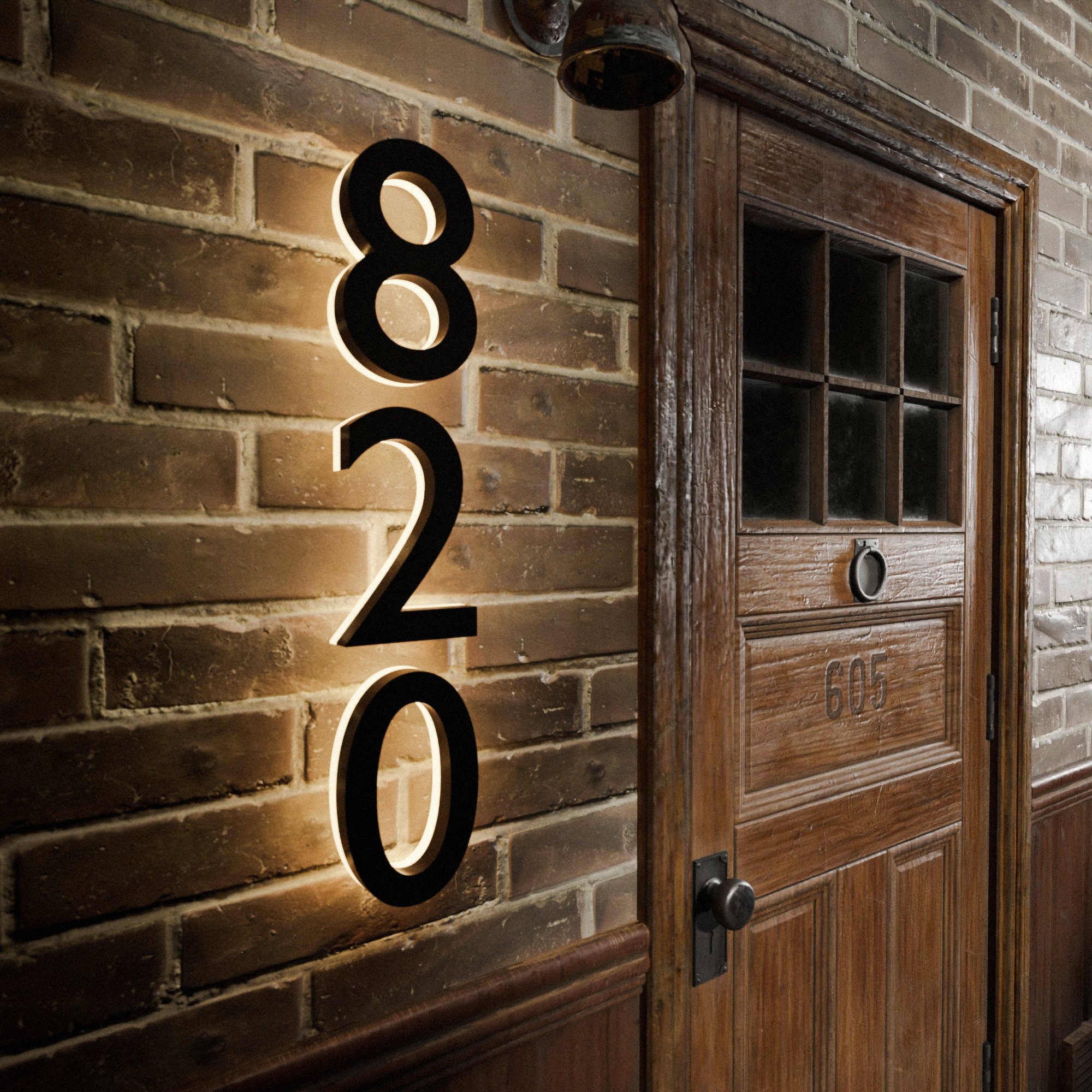 Custom LED Metal Address Electronic Sign Lighted Door Plate Illuminated Signs House Numbers for Home Apartment Office Use