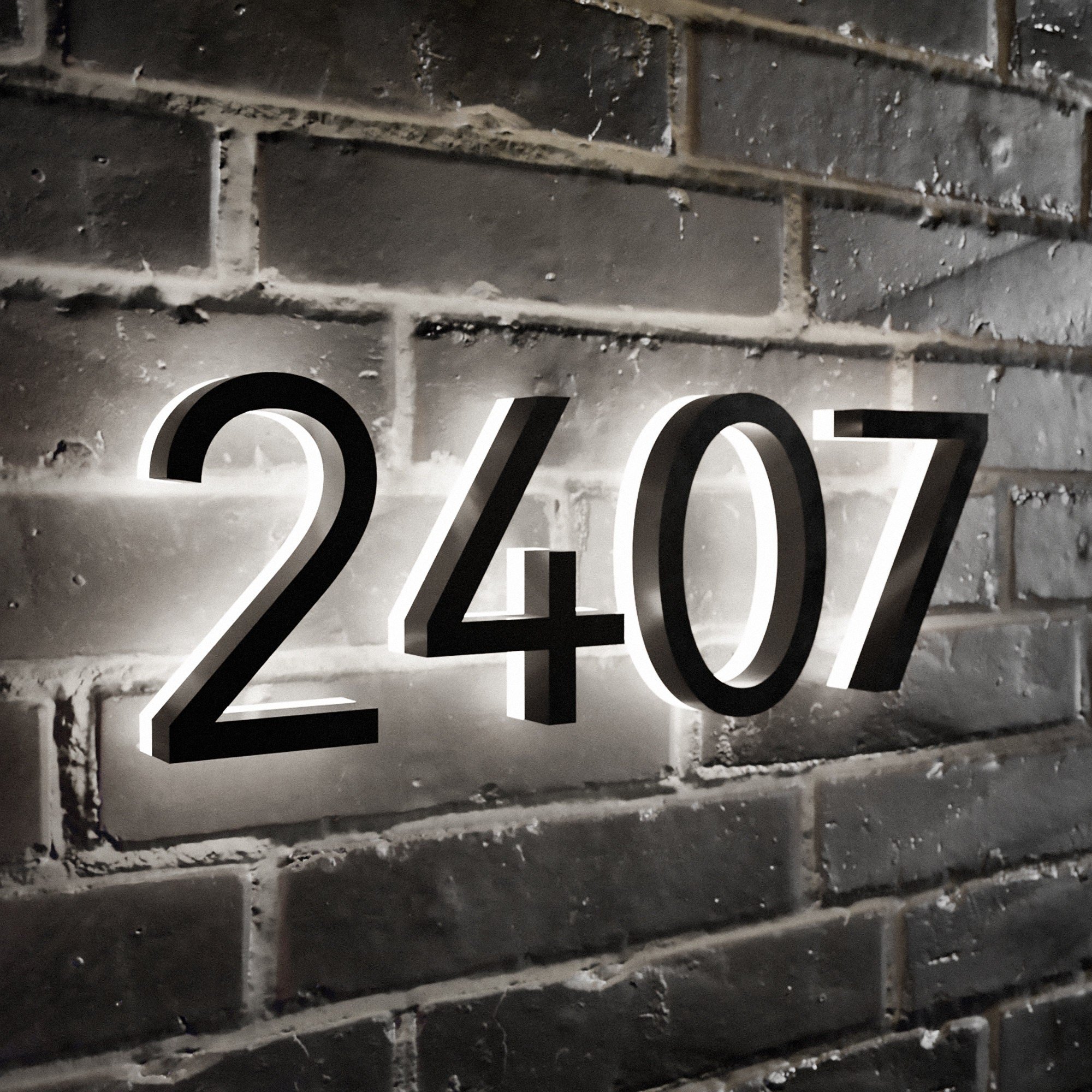 Custom LED Metal Address Electronic Sign Lighted Door Plate Illuminated Signs House Numbers for Home Apartment Office Use