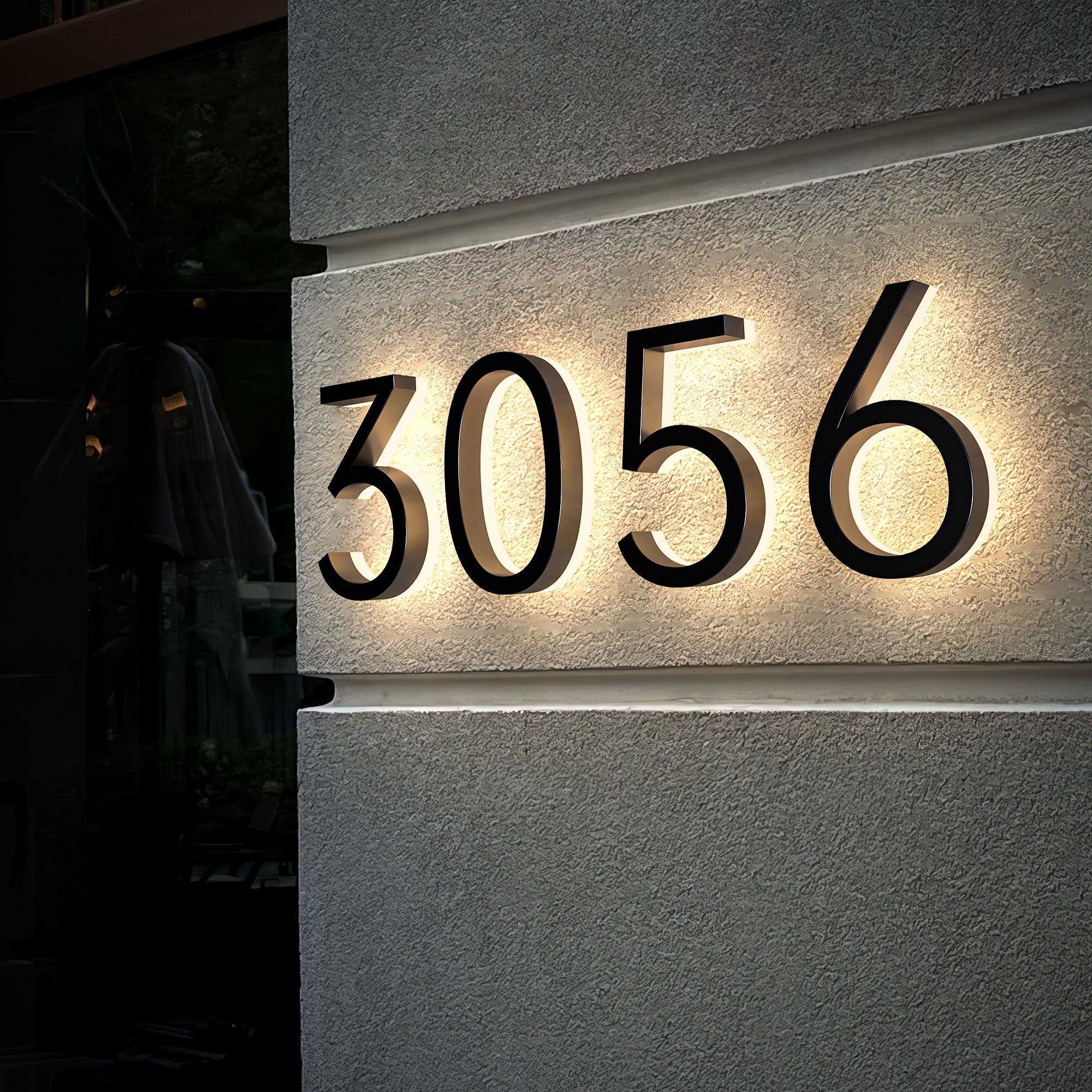 Custom LED Metal Address Electronic Sign Lighted Door Plate Illuminated Signs House Numbers for Home Apartment Office Use