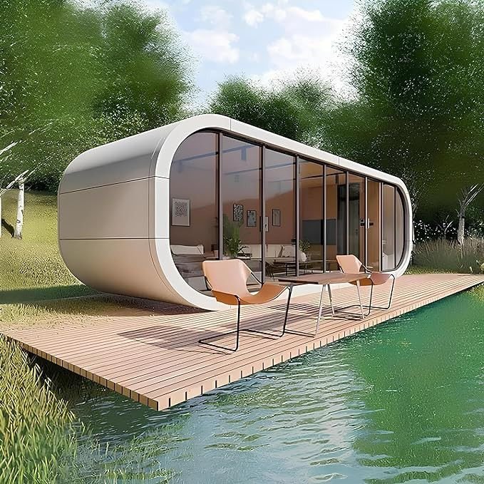 Prefabricated 40 Fthotel Modular Steel Space Capsule House Double Mobile Container Bus Houses for 5 Persons