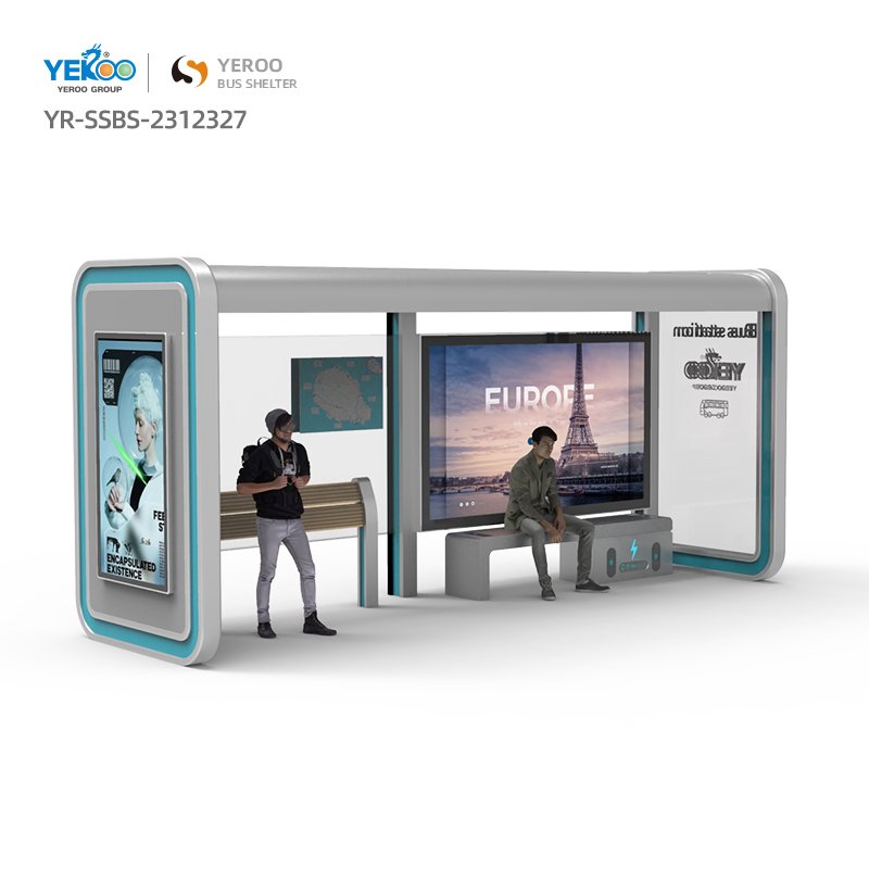 Modern Open Type Advertising Metal Bus Shelters for Sale