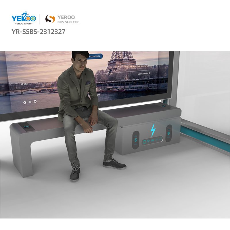 Modern Open Type Advertising Metal Bus Shelters for Sale