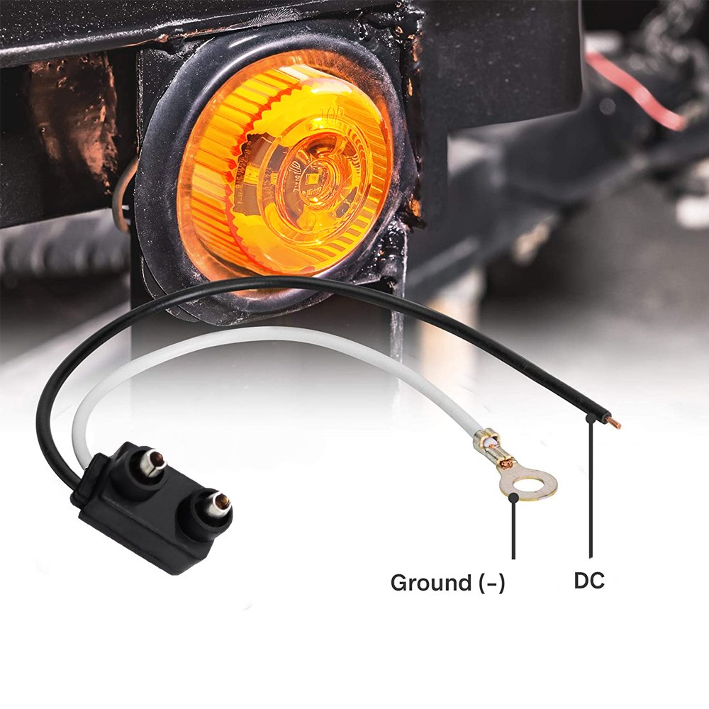 Amber Led 2.5 Inches Round Side Marker and Clearance Lights for Trailer Dot