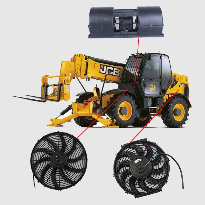 12 Inch Stronger Engine Cooling Fan Waterproof Universal Ac Radiator Fan for Car Bus air Conditioner Condenser Fan