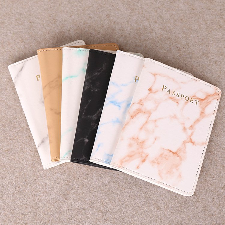 British Travel Passport Holders Gift Hot Sale Marble Leather Passport Holder Cover Accessories Custom