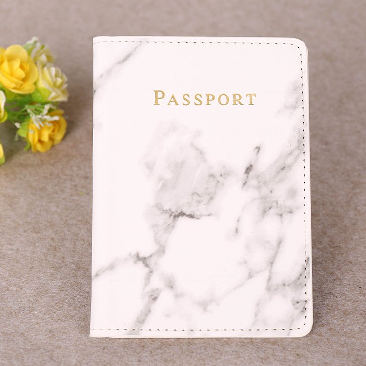 British Travel Passport Holders Gift Hot Sale Marble Leather Passport Holder Cover Accessories Custom