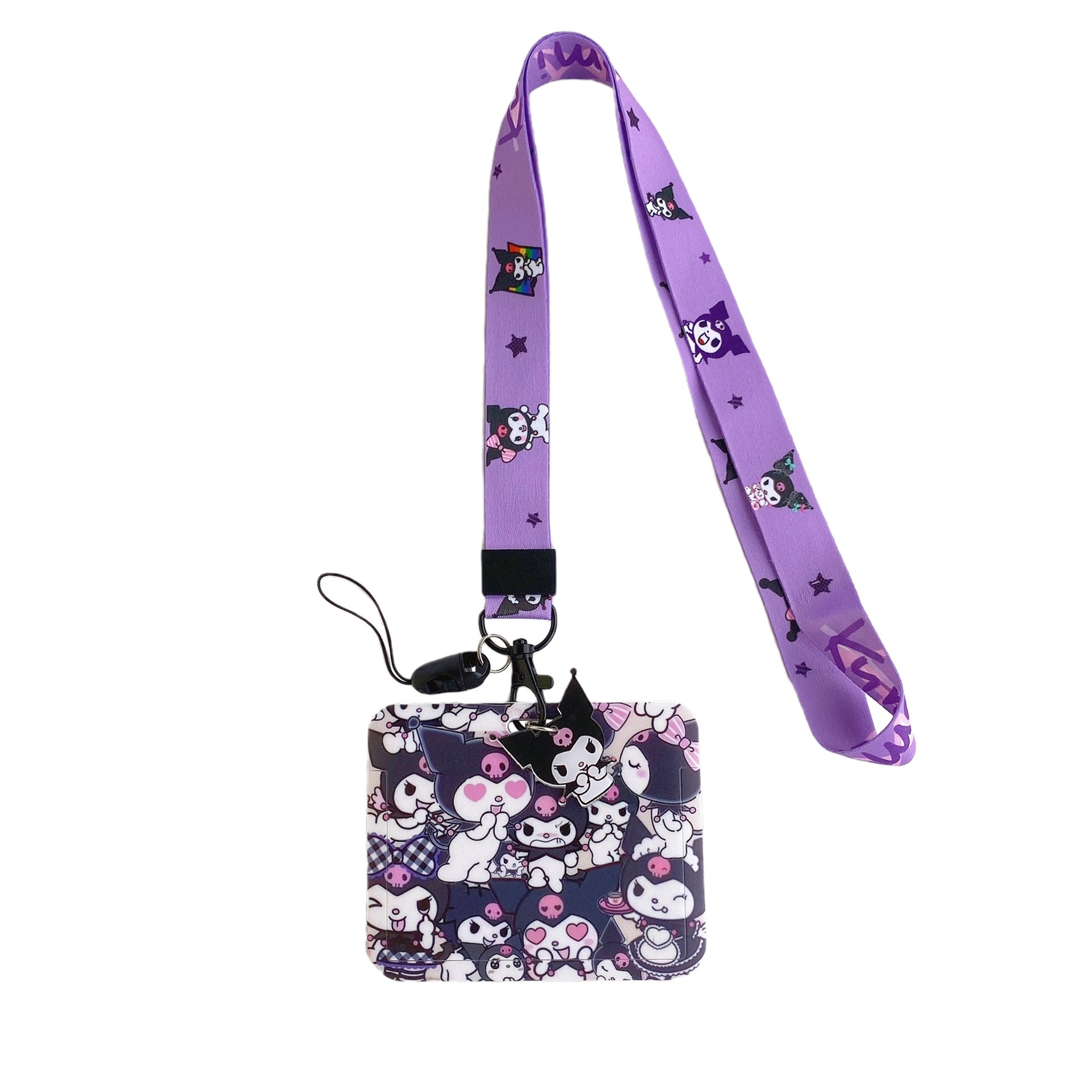 Lovely Cartoon Kitty Melody Kuromi Lanyards Card Holder ID Badge Student Bus Card Case Horizontal Phone Accessories Cover