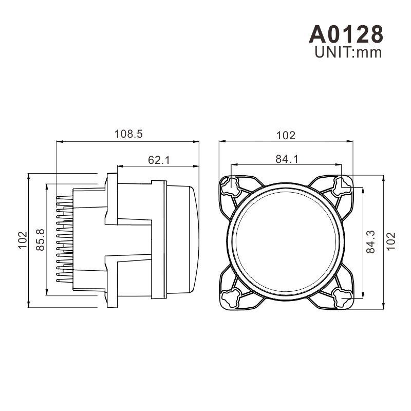18W Low Beam Led Car Headlight Round 90mm Led Dipped Headlight With Parking Light for Bus Truck