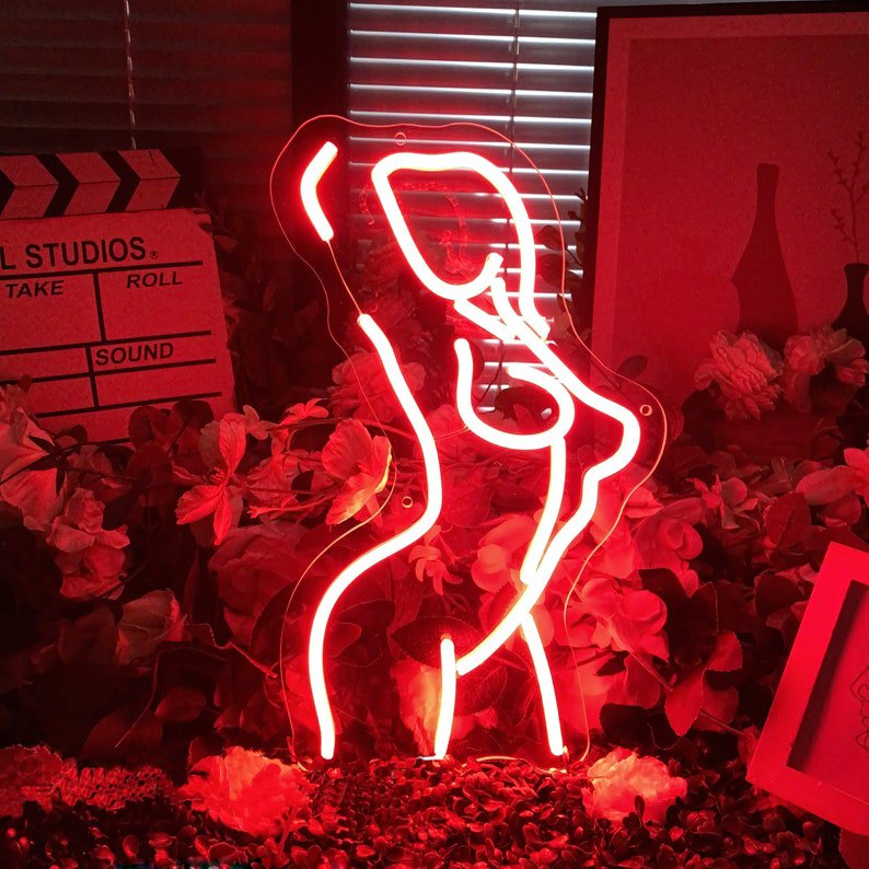 12V Wall Mount 3d Indoor Advertising Custom Acrylic Led Neon Lights Signs Bar Personalized Gifts Sexy Body
