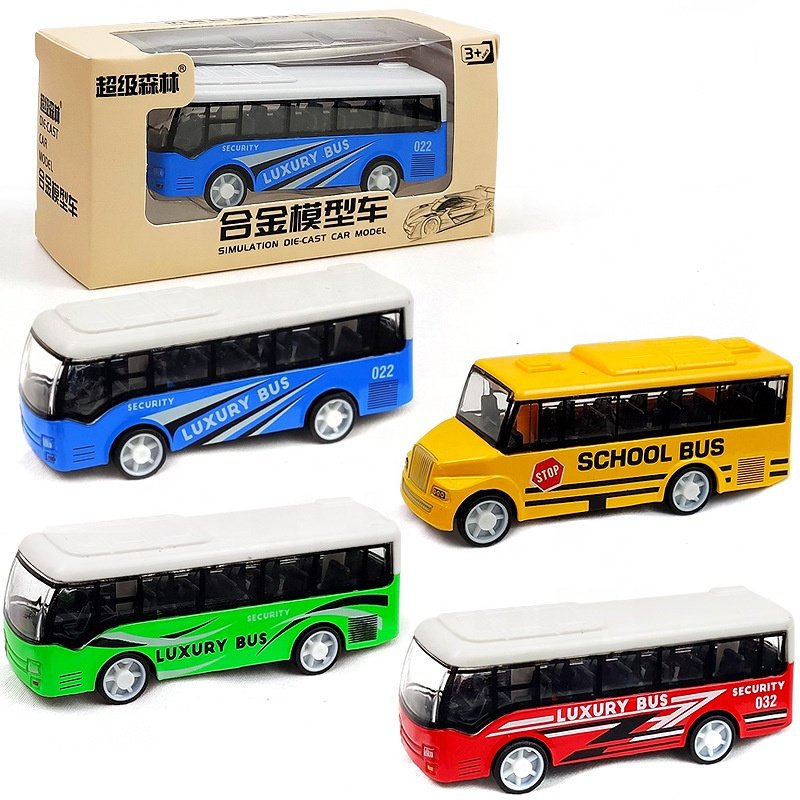 Diecast Toy Model Alloy DieCast Model Vehicle Alloy Bus Model Car Ornament Toy Vehicle Interactive Toy for Boys