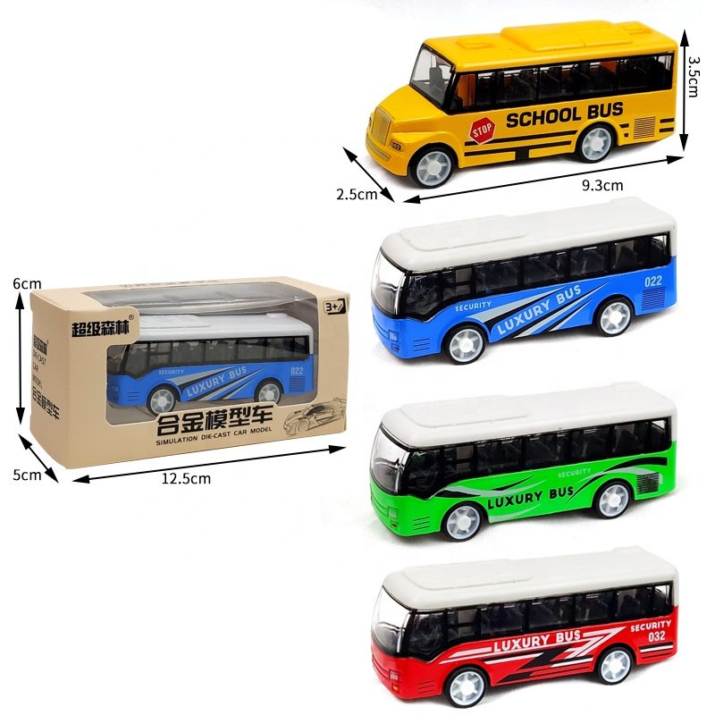 Diecast Toy Model Alloy DieCast Model Vehicle Alloy Bus Model Car Ornament Toy Vehicle Interactive Toy for Boys