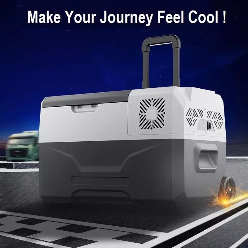 Mini Dual Zone DC12V Portable Min Car Refrigerator with Wheels for Travel