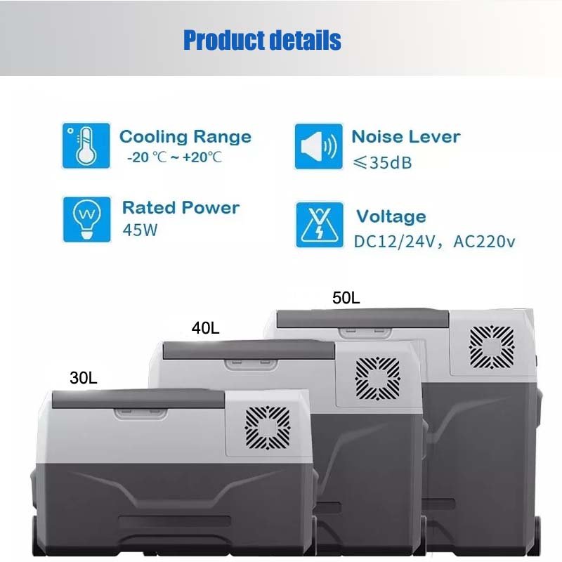 Mini Dual Zone DC12V Portable Min Car Refrigerator with Wheels for Travel