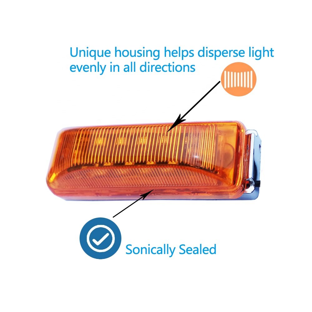 DOT 12 Volt Amber Trailer LED Clearance Side Outline Marker Lamp Lights Truck