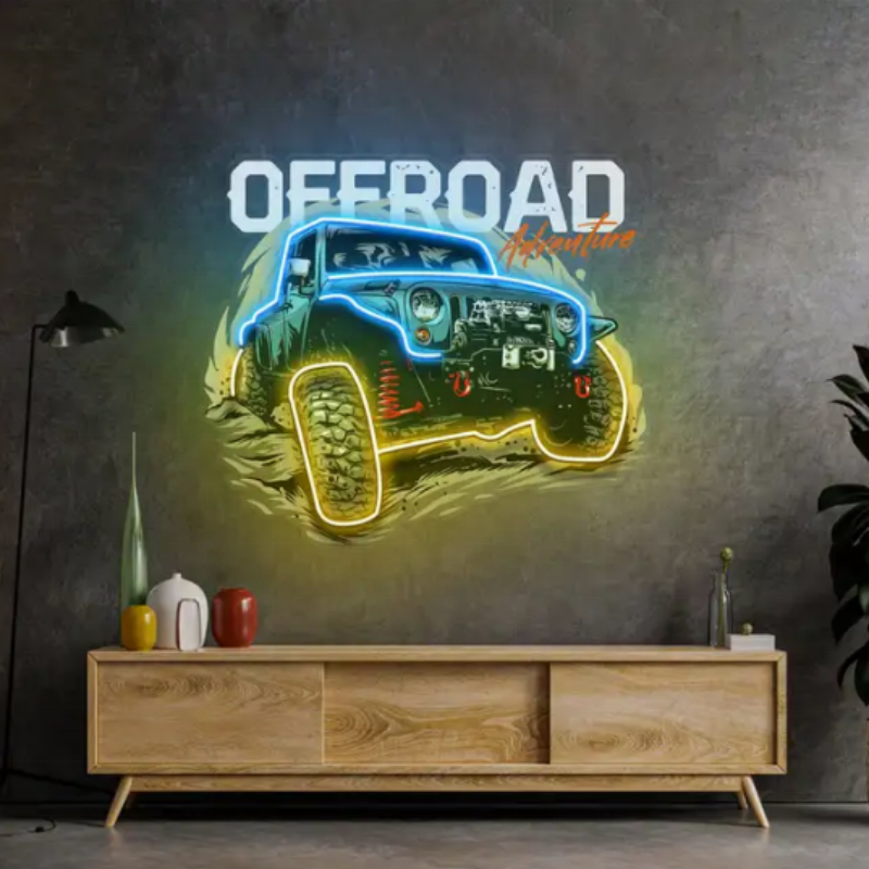 Custom Automatic Car Printed Led Neon Sign Store Business logo UV Led Light up Sign Inner Decoration Neon Sign for Wall Decor