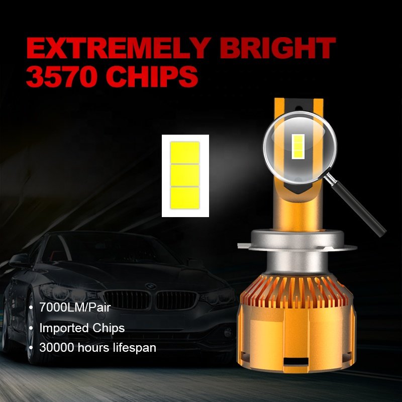 Daylead 12V Auto Fog Light H4 H7 LED Car Canbus 9005 6000K 7000Lm Car Led Headlights H4