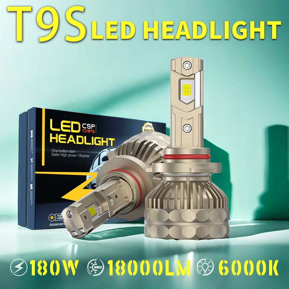 Wholesales Factory T9S 3570 Led Chips Three Copper Tubes 180w 18000lm H1 H4 H11 9005 9006 9012 H7 Led Headlight Bulb