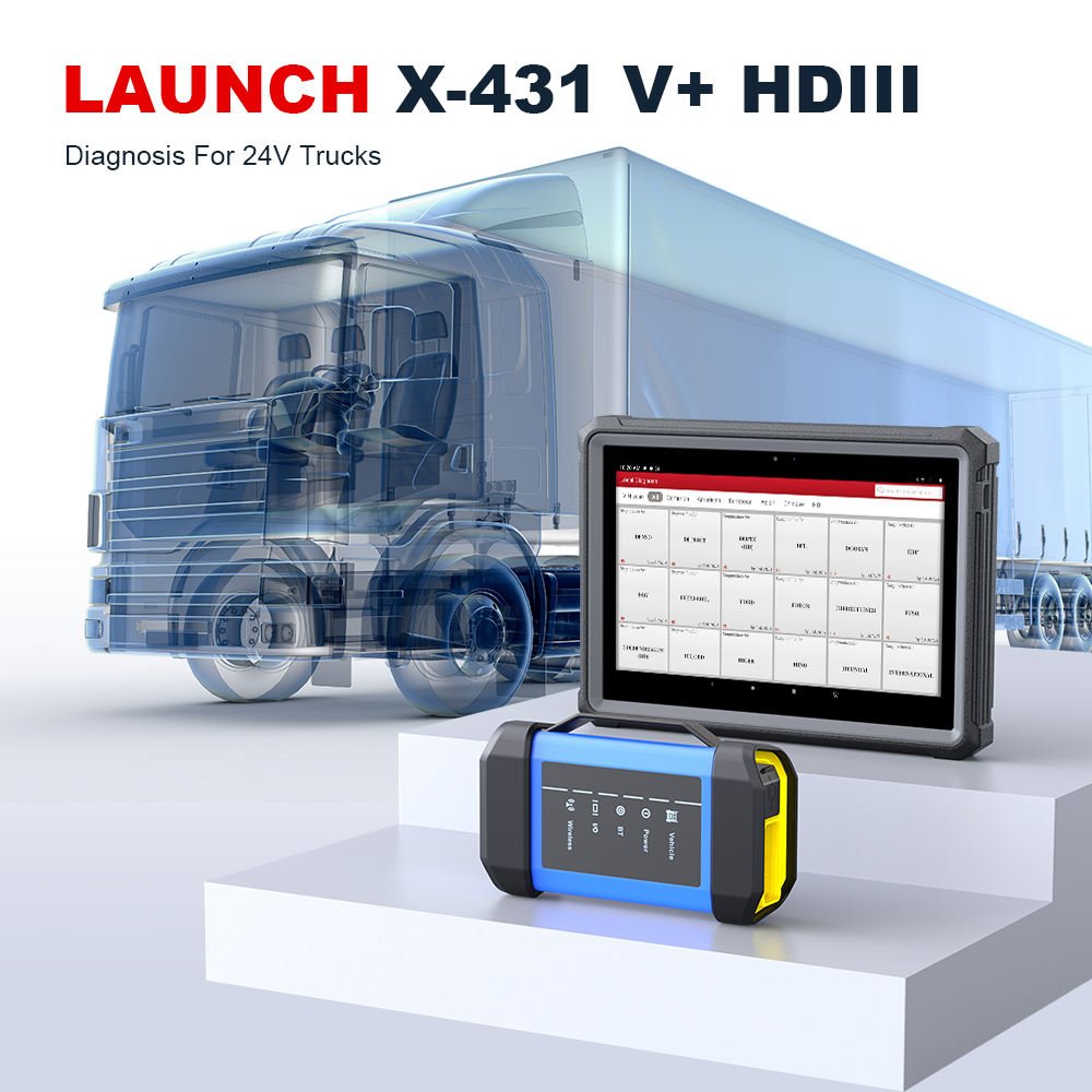 LAUNCH X431 V+ HDIII Heavy Duty Truck Bus Pickup Commercial Vehicle Construction Machinery Diagnostic Scanner 24v