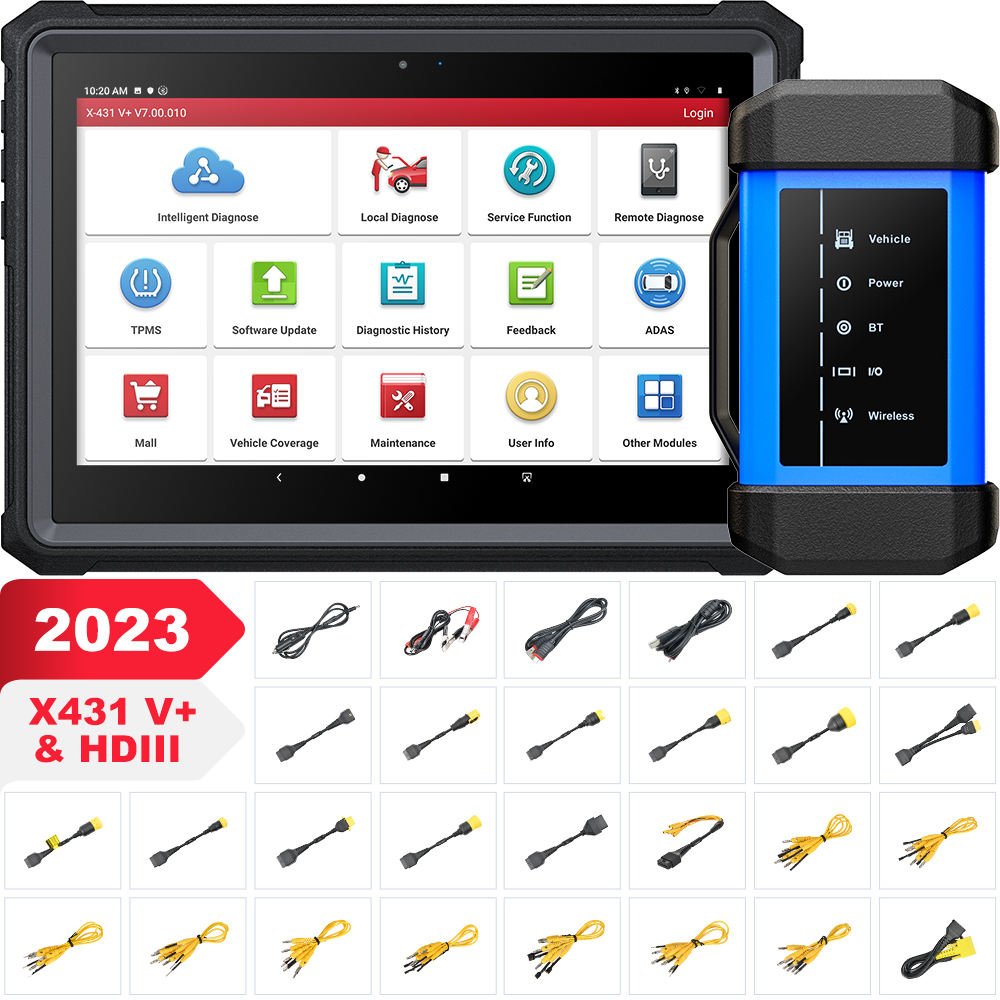 LAUNCH X431 V+ HDIII Heavy Duty Truck Bus Pickup Commercial Vehicle Construction Machinery Diagnostic Scanner 24v