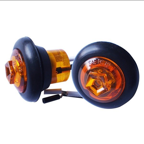 Factory Wholesale Mini 0.75" Amber Led Round Clearance Marker Lights 12v 24v for Truck Trailer and Lorry