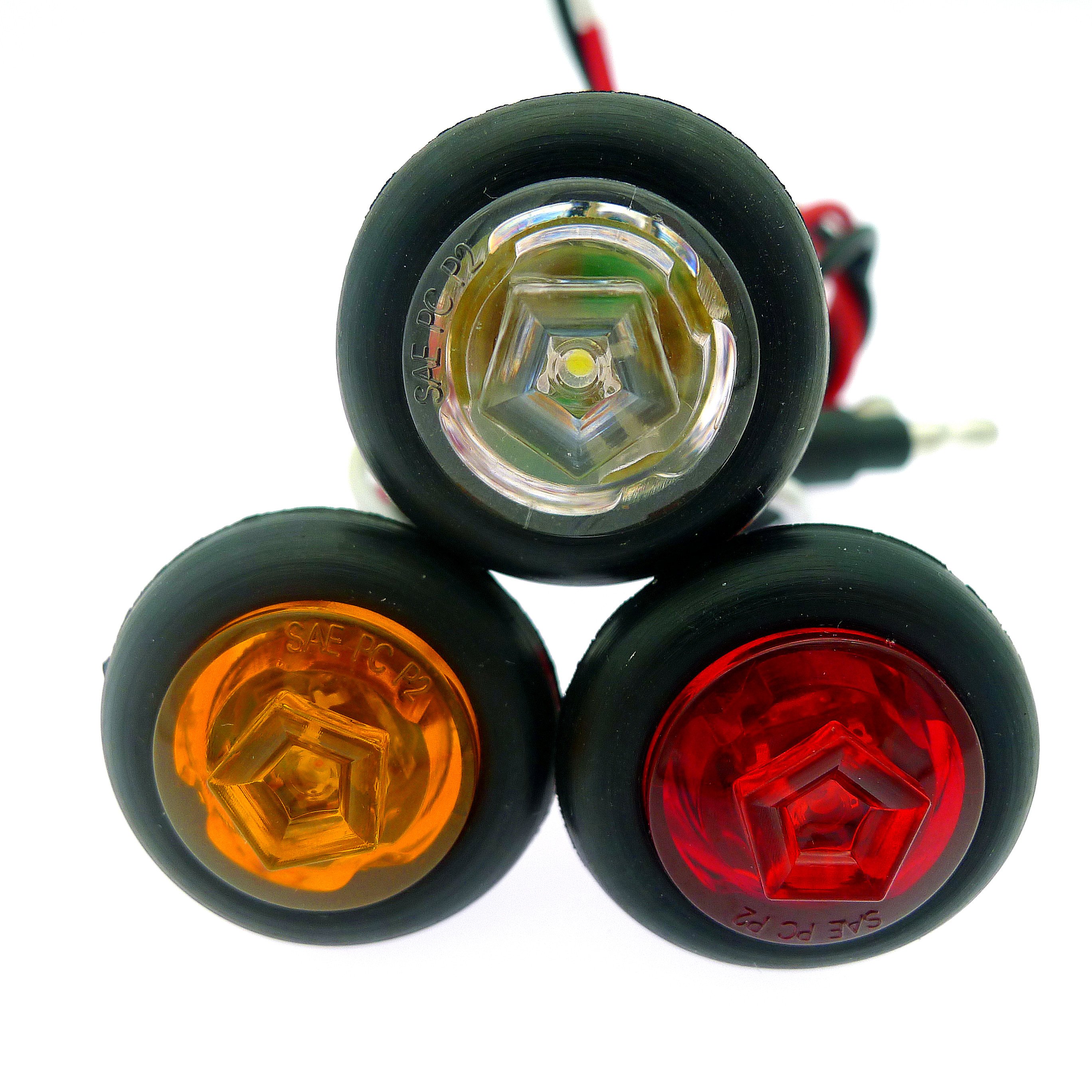 Factory Wholesale Mini 0.75" Amber Led Round Clearance Marker Lights 12v 24v for Truck Trailer and Lorry