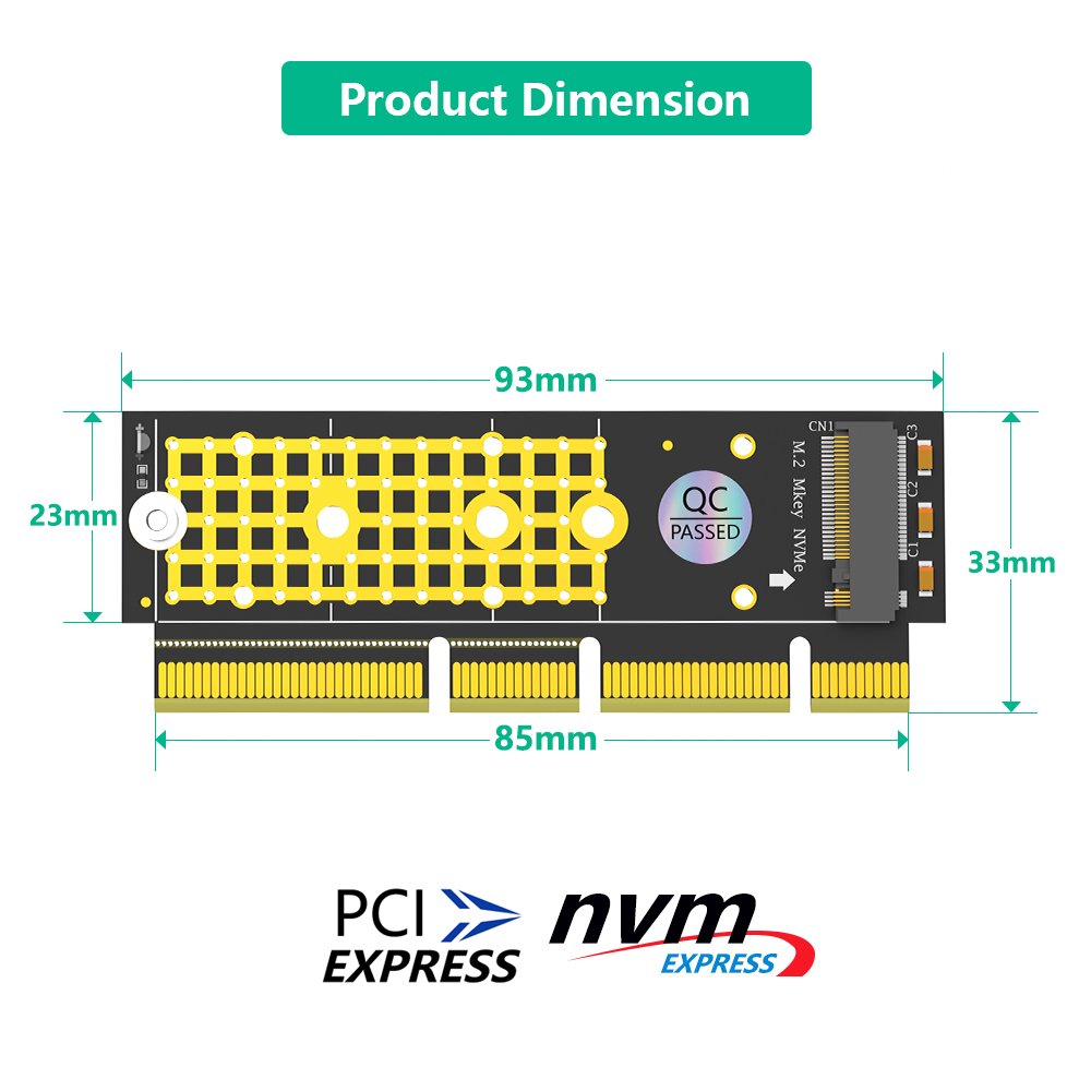 M.2 NGFF NVMe SSD to PCIE 3.0 X16/X8/X4 Adapter for 1U/2U Server and Low Profile PC Other Computer Accessories