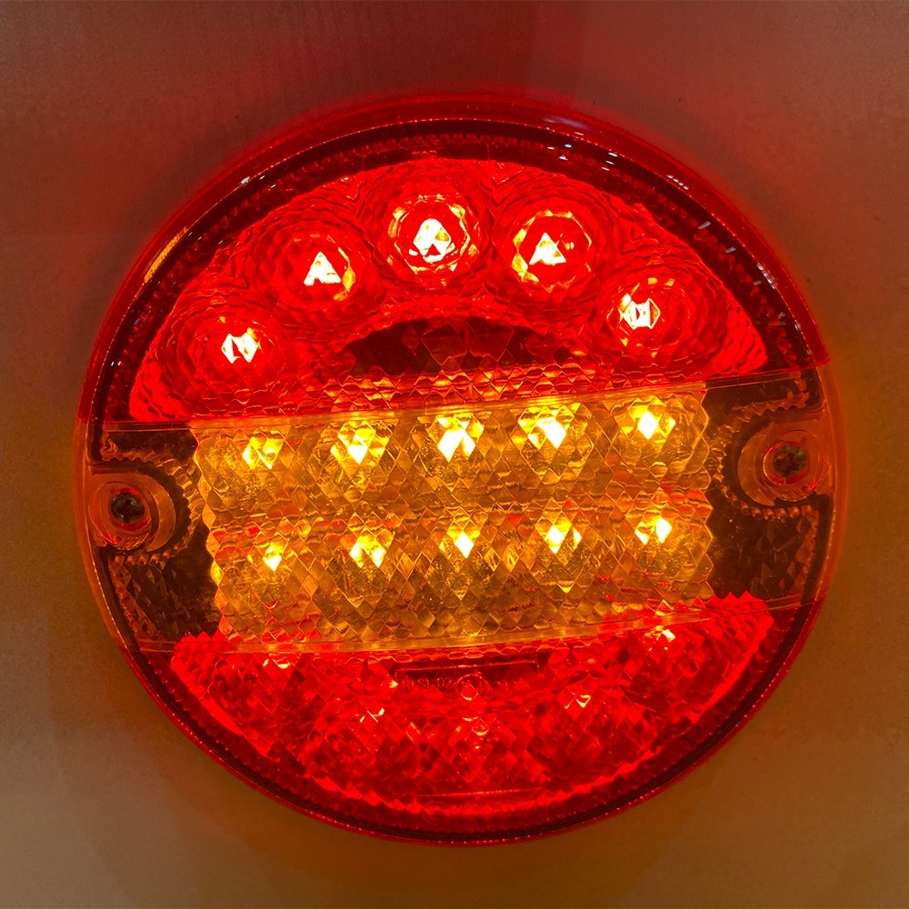 10-30V Round Truck Trailer Hamburger Led Combination Tail Lights Stop Turn Rear Lamps