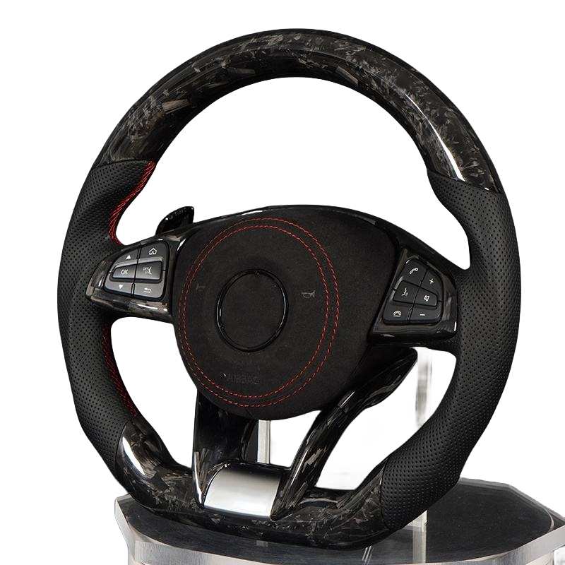 Carbon Fiber Steering Wheel for Mercedes CLS-Class W205 W207 C218 E-Class W212 GLA-Class X156 GLK X204 LED Steering Wheel