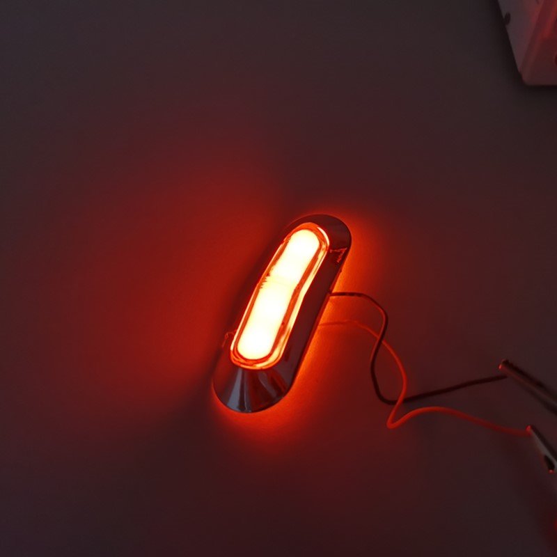 LED Side Marker Lights Chrome Base for Truck Trailer 12V 24V RV Caravan Clearance Lights Boat Side Lamp Amber Red