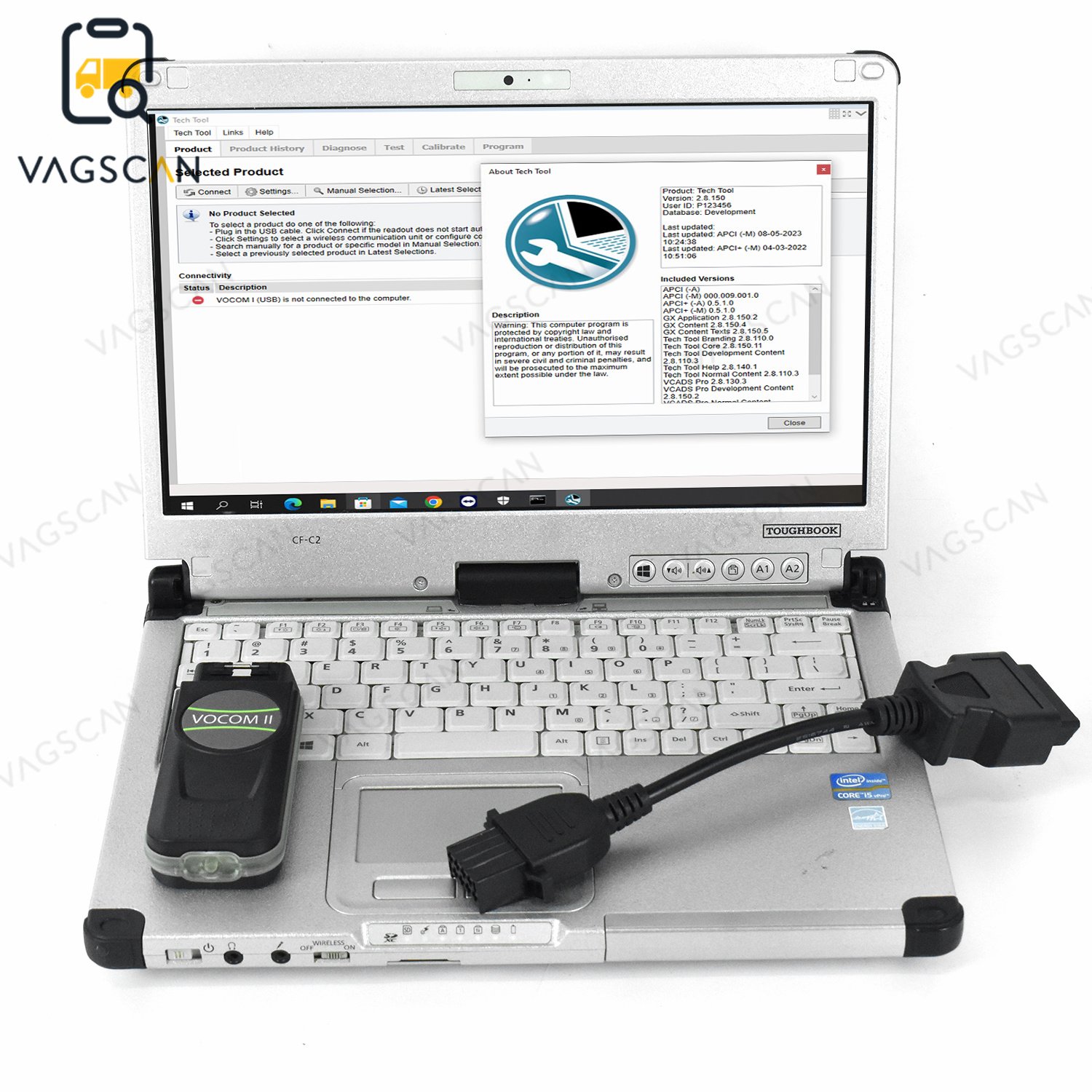 CF53 Laptop for VOCOM II MINI Diagnostic 88894200 WIFI Heavy Duty Truck Diagnostic Tool Diagnostic