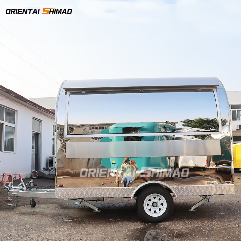 Mobile Cute Small Mini Food Shopping Cart Coffee Food Truck With Umbrella
