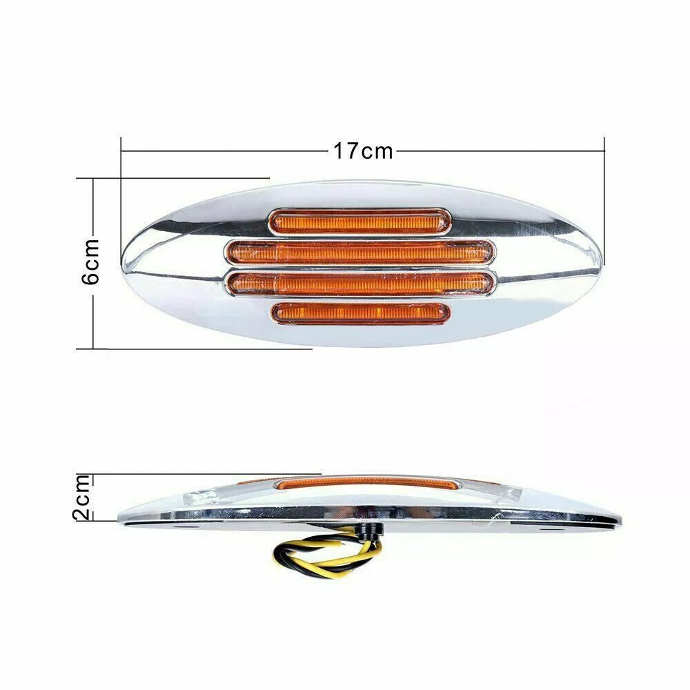 24LED Amber 12V Sealed Led Truck Trailer Bus Side Marker Clearance Lamp Lights Rear Lamp Light External Lights