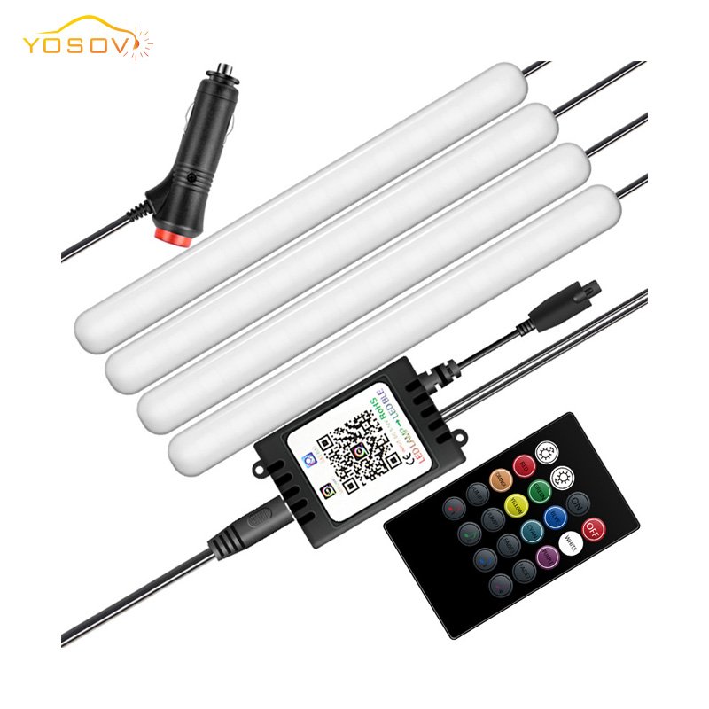 Yosovlamp New F12 Car Foot Atmosphere Light Car LED Colorful APP Voice Controlled RGB Music Rhythm Light
