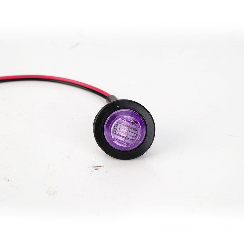 3/4 In' Round 3LED Pink Purple Truck Vehicle LED Indicator Side Marker Lights for Bus Trailer Van Caravan Boat