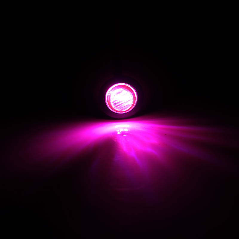 3/4 In' Round 3LED Pink Purple Truck Vehicle LED Indicator Side Marker Lights for Bus Trailer Van Caravan Boat