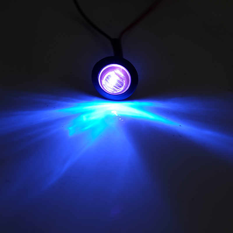 3/4 In' Round 3LED Pink Purple Truck Vehicle LED Indicator Side Marker Lights for Bus Trailer Van Caravan Boat