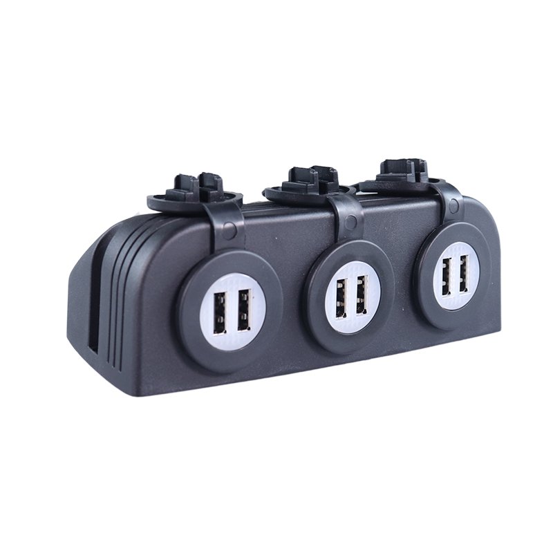 DAMAVO IATF16949 OEM ODM Manufacturer of Custom Fush Panel Mount 6 USB Car Accessories 5V Dual Car Charger Adapter