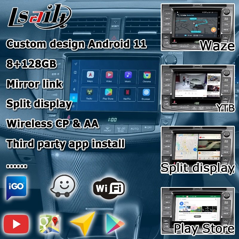 8+128 Android Carplay Box for Toyota Crown S200 GRS204 URS206 Athlete Majesta 2008-2012 Video Interface by Lsailt