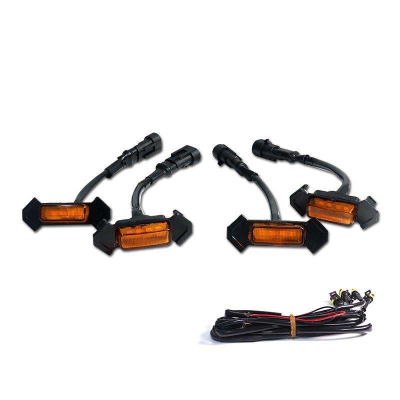 Carolyn 4pcs LED Grille Lights Amber White Offroad Raptor 12v Car Grille Led Lights for Toyota Tacoma 2016-2018 Honda Nissan