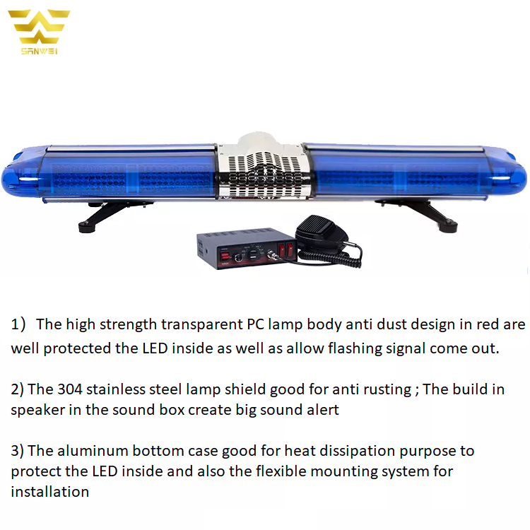 Lamp Accessory Wholesale Blue Led Emergency signal Lights Warning Flashing Ambulance Light bar with Horn Siren