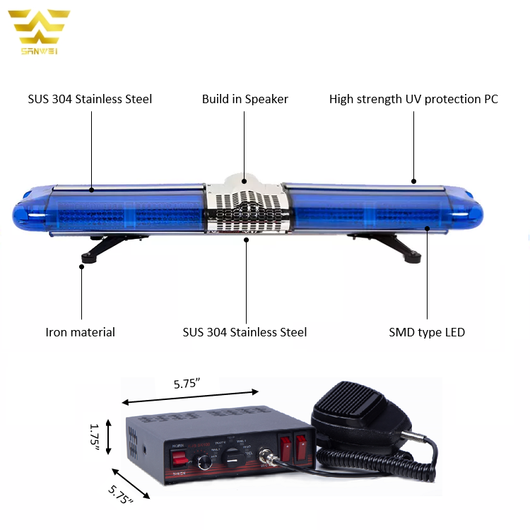 Lamp Accessory Wholesale Blue Led Emergency signal Lights Warning Flashing Ambulance Light bar with Horn Siren