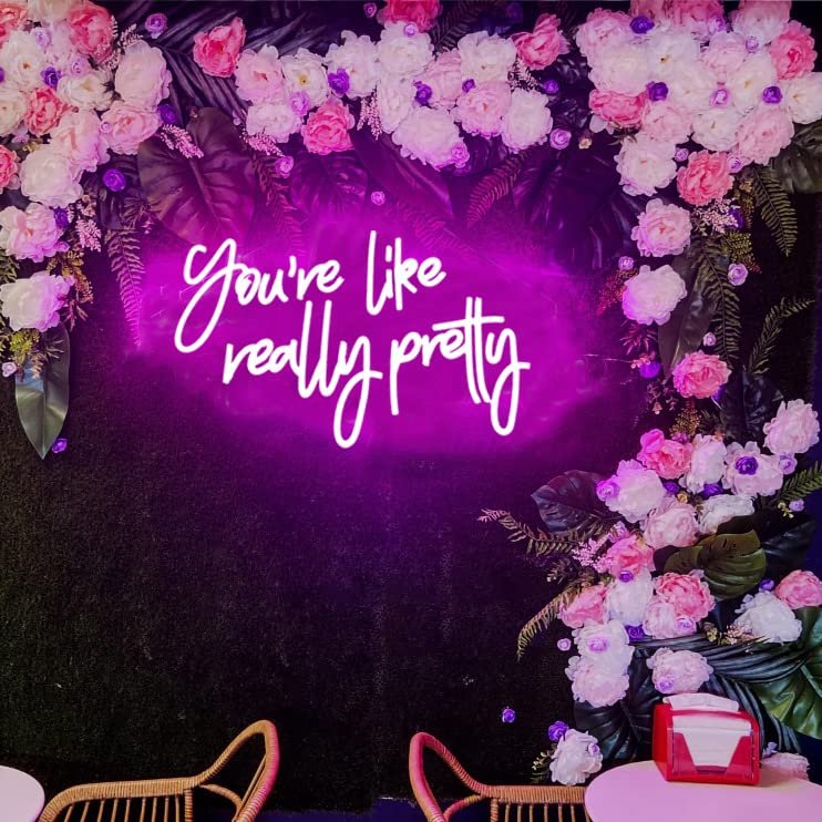 You Are Like Really Pretty Neon Sign Pink Room Decor LED Neon Signs Wall Decor for Bedroom Party Teen Girls Room