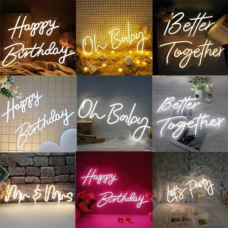 Rebow Fast Delivery Oem Customized Led Neon Sign Accessories Determine for Home Decor