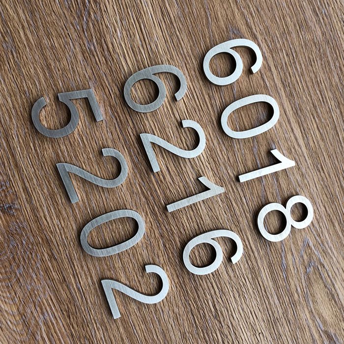 Brushed Fashion Small Thin Decorative Self Adhesive Advertising Metal Alphabet Letter for Wall