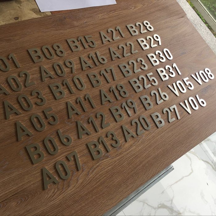 Brushed Fashion Small Thin Decorative Self Adhesive Advertising Metal Alphabet Letter for Wall