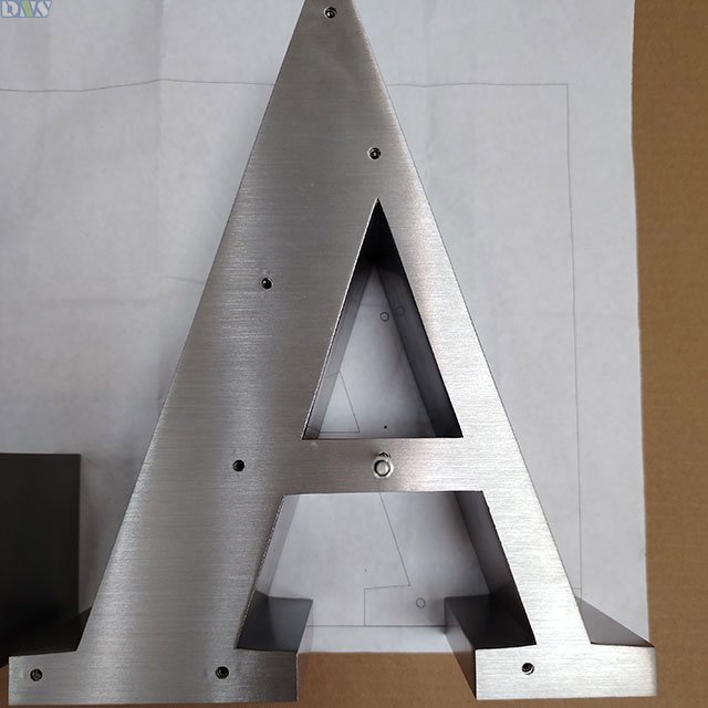 Custom Street Sign Letter Board Polished Silver Brushed Stainless Steel Letters