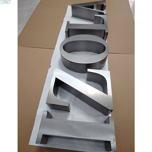 Custom Street Sign Letter Board Polished Silver Brushed Stainless Steel Letters