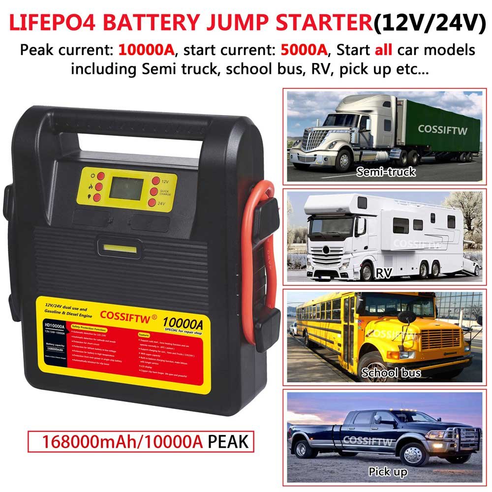 10000 Amp 24-Volt Portable Lithium Jump Starter