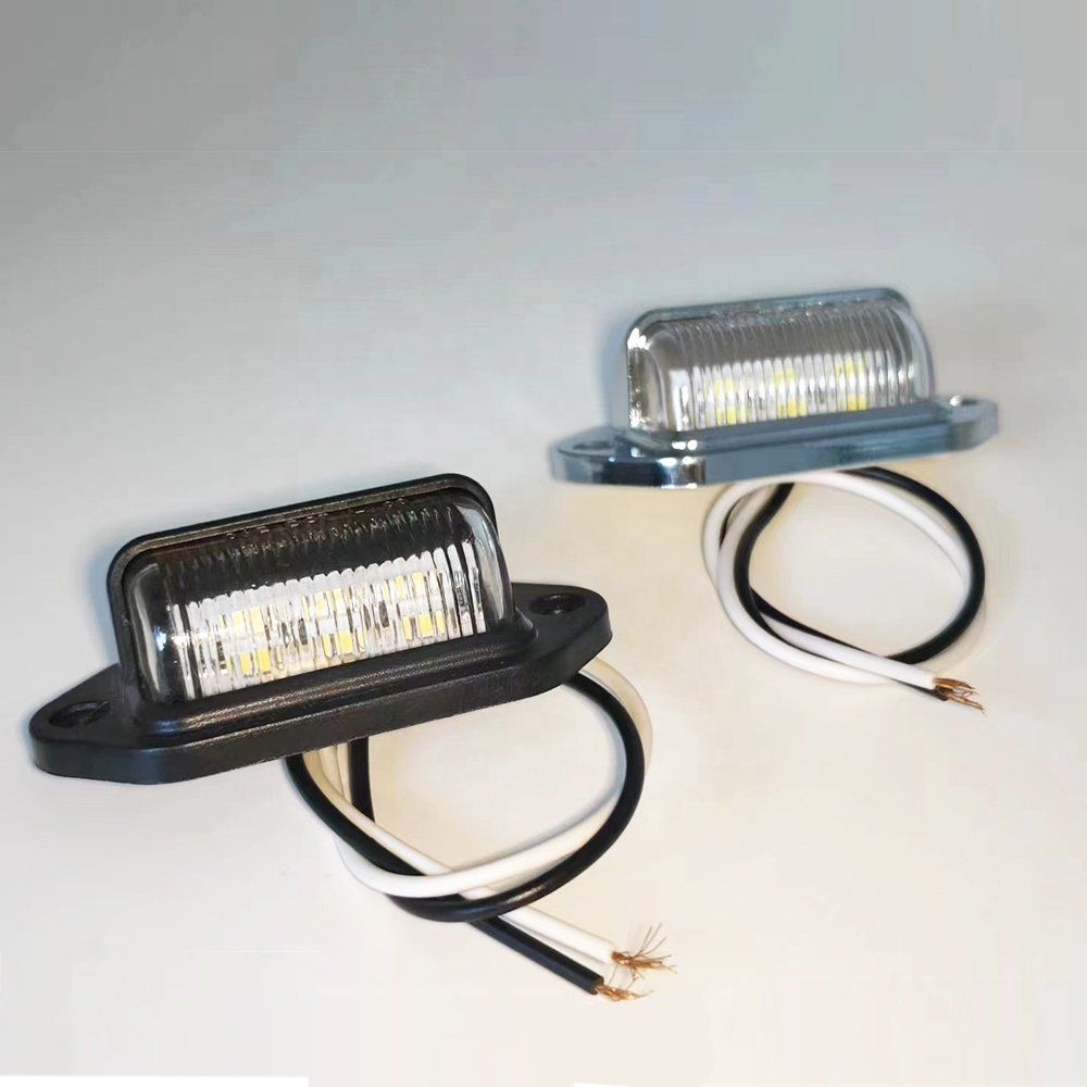 Mini Tag Light 6 LED License Number Plate Side Light for SUV Truck Trailer RV Van Motorcycle Signal Lamp Waterproof E4 Approved